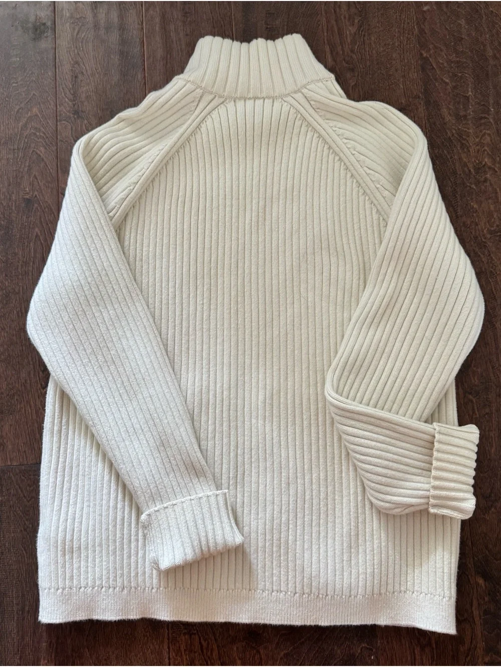 Theory Cream Ribbed Zip-Front Sweater - Banana Republic